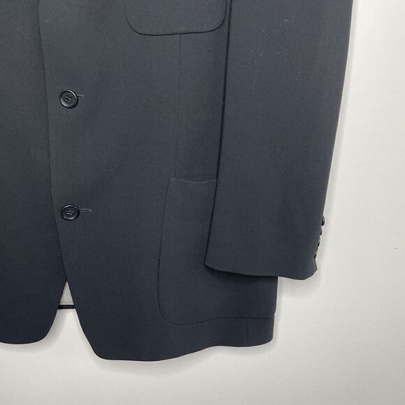 HUGO BOSS Mens Suit Jacket 3-Button Blazer 42R Virgin Wool-Spandex Black Fellini - Picture 2 of 10